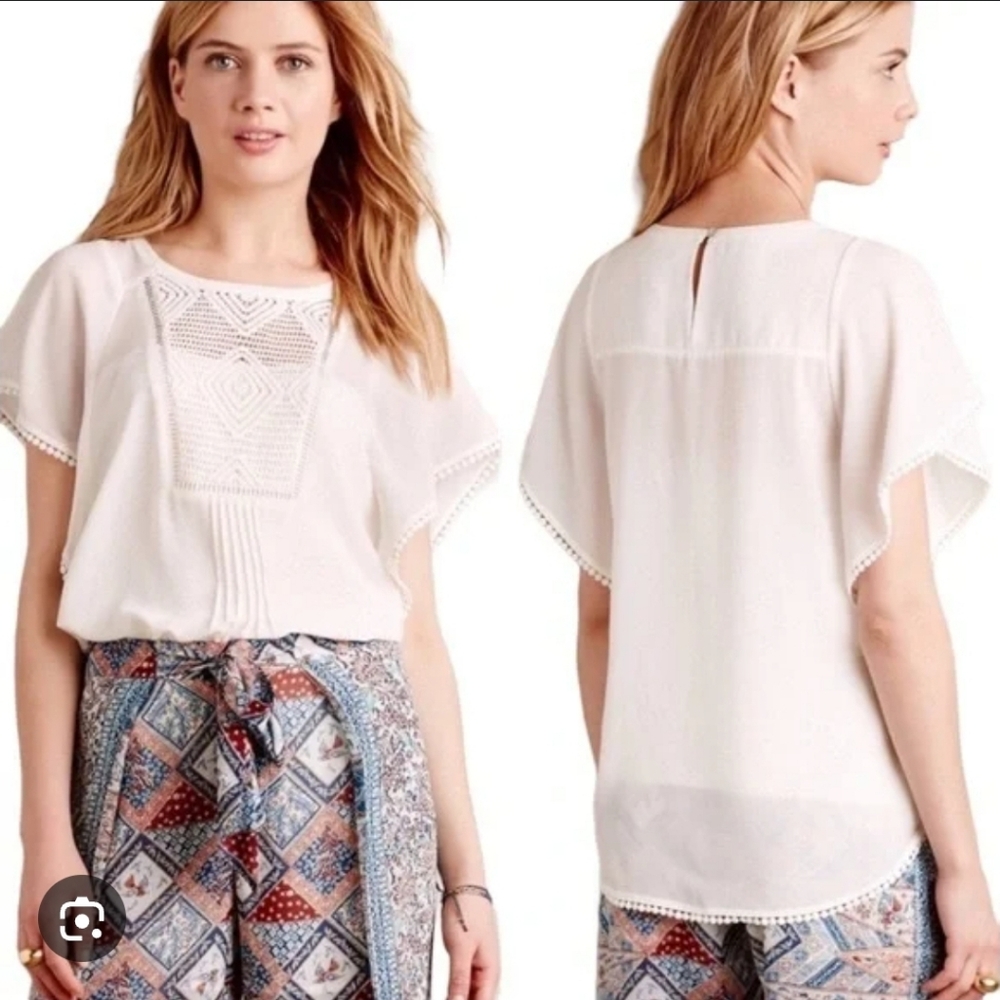 Anthropologie White Blouse